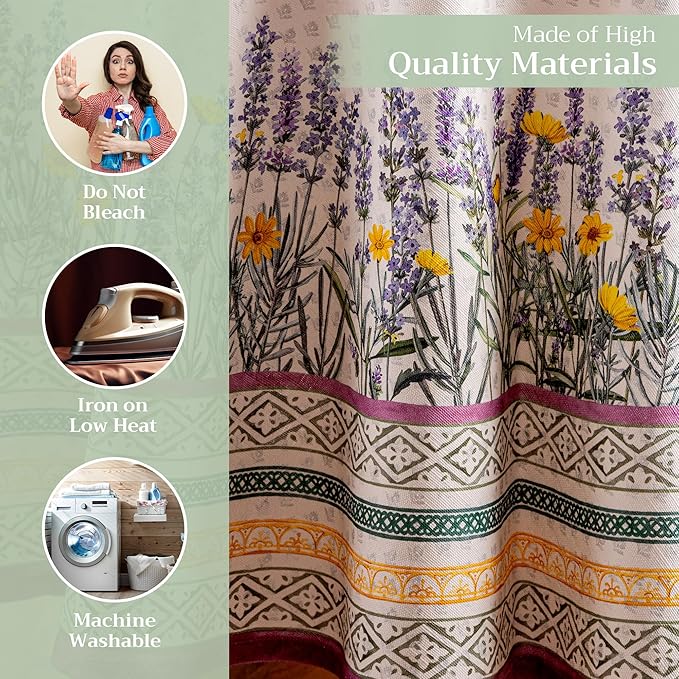 Maison d' Hermine Table Cloth Round Table 100% Cotton 69 Inches Tablecloth Reusable Decorative Everyday Use for Dining Room, Farmhouse, Home, Party, Festive & Wedding Spring Summer - Fanny Lavender