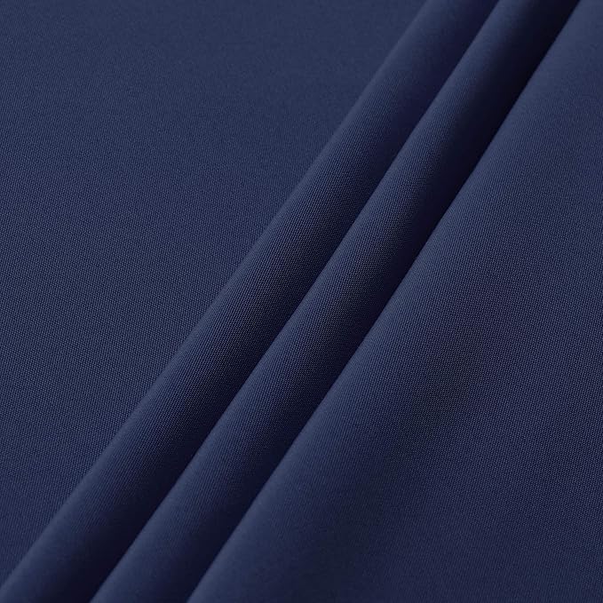 sancua 60 Inch Round Tablecloth (Fits 20-48 Inch Tables), Water Resistant Spill Proof Washable Polyester Table Cloth Decorative Fabric Table Cover for Dining, Buffet Parties and Camping, Navy