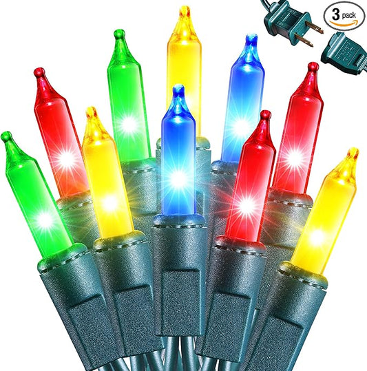 Joomer Mini Christmas String Lights - Total 58.5 FT 300 LED Plug-in String Light, Connectable Waterproof Fairy Lights for Indoor Outdoor Decor, Patio, Home,Christmas Decoration - Multicolor