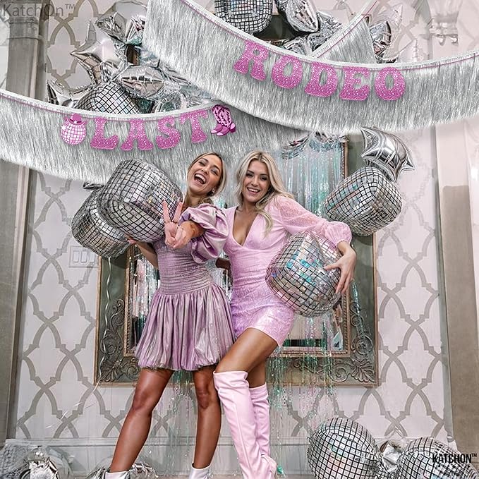 KatchOn, XtraLarge Silver Fringe Banner - 6.5 Feet, Pack of 2 | Fringe Garland for Party Prom Decorations 2025 | Silver Banner for Graduation Decorations 2025