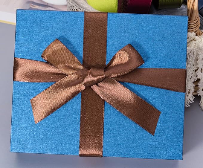 1 Inch Brown Solid Satin Ribbon, 50 Yards Craft Fabric Ribbon for Gift Wrapping Floral Bouquets Wedding Party Decoration