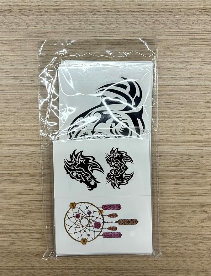 77 Sheets Tribal Temporary Tattoos for Men, 17 Sheets Half Arm Western Tribal Wolf Lion Owl Skull Fake Tattoos for Adults Women, 60 Black Tiny Tattoos Sticker for Halloween Party Supplies