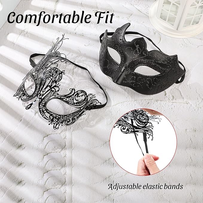 YU FENG Venetian Masquerade Mask for Women Couples Besties-Prom,Balls,Mardi Gras,Halloween and Parties Costume Mask