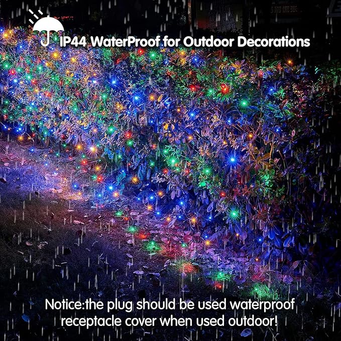 Led Christmas Net Lights Outdoor Christmas Lights Multicolor 160LED 5ftx7ft, Waterproof Outdoor Indoor Fairy Mesh Net Light for Xmas Party, Yard, Patio, Trees, Shrubs, Bushes Decorations