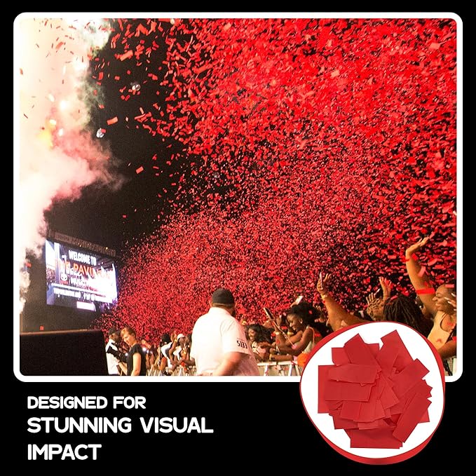 Ultimate Confetti, Red Biodegradable Confetti - Rectangular Fluttering Tissue Paper Confetti for Cannon and Launcher use - Best for Birthday, Wedding, live Events and Table Decoration - 1 lb, 16 oz
