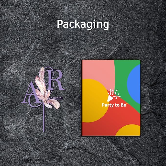 Personalized Boho Wedding Cake Topper in Wood Custom Bride and Groom Initial Cake Topper Wedding Date Cake Decoration (Boho Feather)