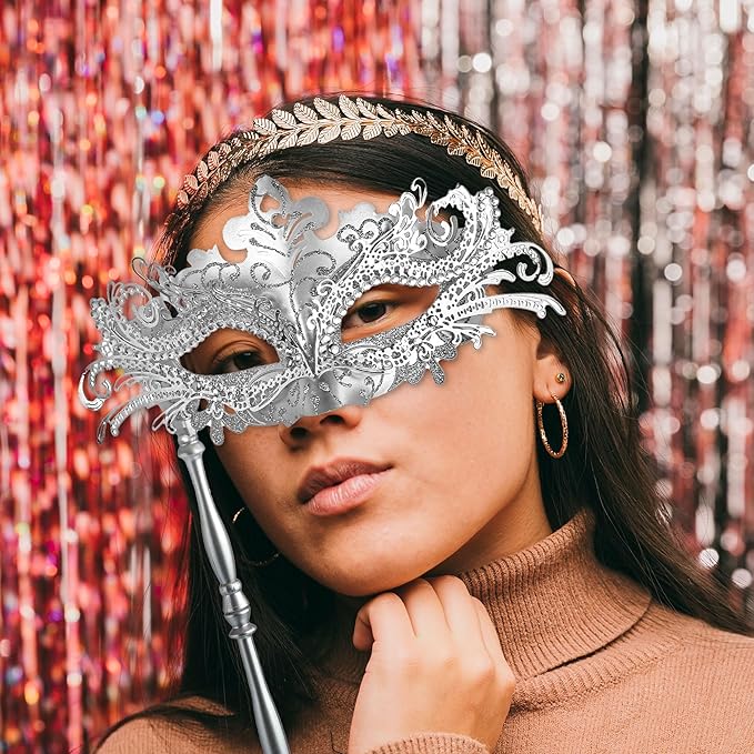 YU FENG Venetian Masquerade Mask for Women Couples Besties-Prom,Balls,Mardi Gras,Halloween and Parties Costume Mask