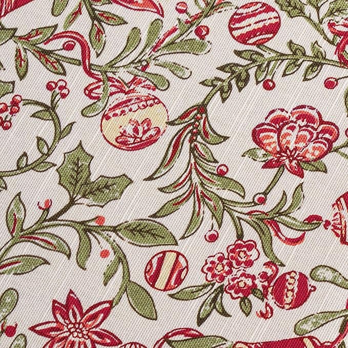 Maison d' Hermine Table Cloth Round Table 100% Cotton 63 Inches Fall Tablecloth Reusable Everyday Use for Thanksgiving Christmas Decorations Dining Farmhouse Party (Reveillon Au Jardin)