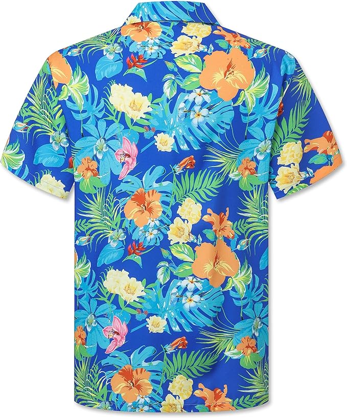 Cromoncent Matching Hawaiian Outfits for Family, Dad and Son Matching Luau Beach Tropical Shirts Mommy Daughter Tropical Sets