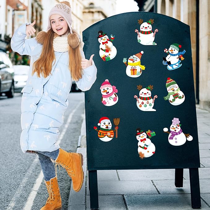 CY2SIDE Snowman Make a Face Sticker Sheets - 40PCS Make Your Own Winter Snowman Stickers Craft Games for Kids School Reward DIY Winter Christmas Party Favors for Kids Classroom Activities Home Project
