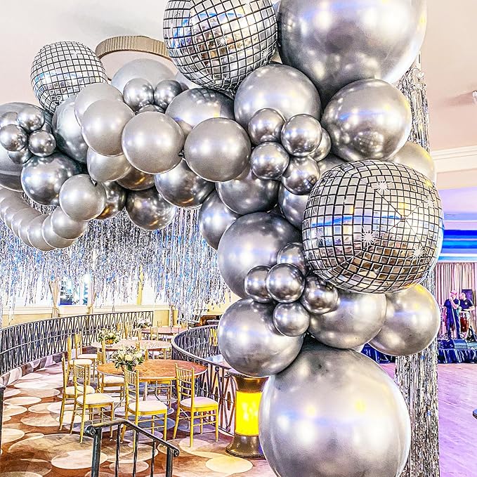 Metallic Silver Balloons, 66pack 12inch Chrome Silver Latex Party Balloons for Graduation, Wedding, Birthday, New Year, Baby Shower, Anniversary, Holiday Party Decorations