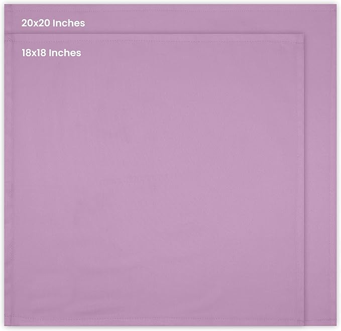Utopia Kitchen Lavender Cloth Napkins [12 Pack, 18x18 Inch] Absorbent Cotton Blend Washable and Reusable for Dinner, Restaurant, Lunch, Wedding and Hotel