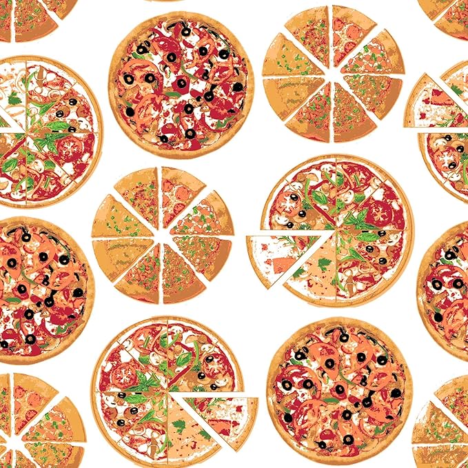 Urban Villa Dinner Napkins Pizza Print Cloth Napkins (Set of 12) Oversized 20x20 Inches 100% Cotton Premium Quality Soft Durable with Mitered Corners Reusable Washable Everyday Use Napkins