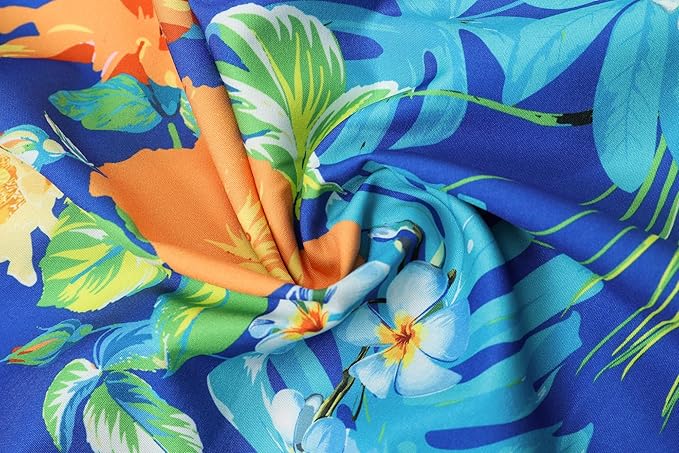 Cromoncent Matching Hawaiian Outfits for Family, Dad and Son Matching Luau Beach Tropical Shirts Mommy Daughter Tropical Sets
