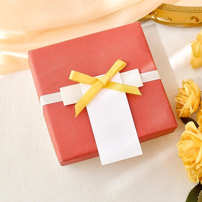 60pcs Wedding Banquet Place Cards for Table Setting.Name Table Cards .Name Cards with Ribbons. Can be Used for Wedding Banquet Table Decoration and Present Tags for Parties (Golden Yellow)