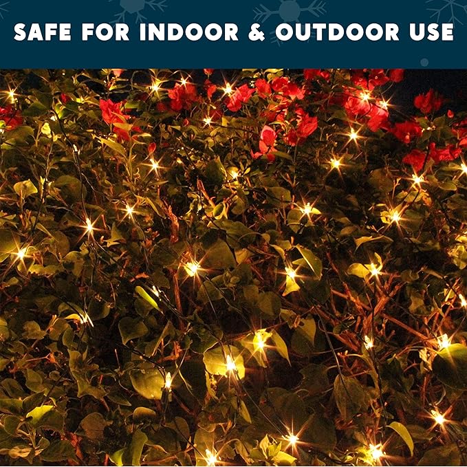Joiedomi 100 Warm White Christmas Net Lights for Indoor & Outdoor Decorations, Christmas Eve Night Decor, Christmas Tree, Bushes