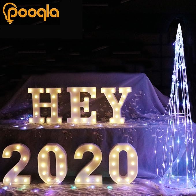Pooqla LED Marquee Letter Lights Sign, Light Up Alphabet Letter for Home Party Wedding Decoration K