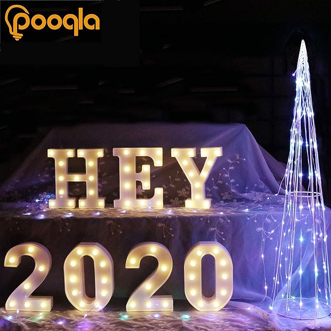 Pooqla LED Marquee Letter Lights Sign, Light Up Alphabet Letter for Home Party Wedding Decoration U