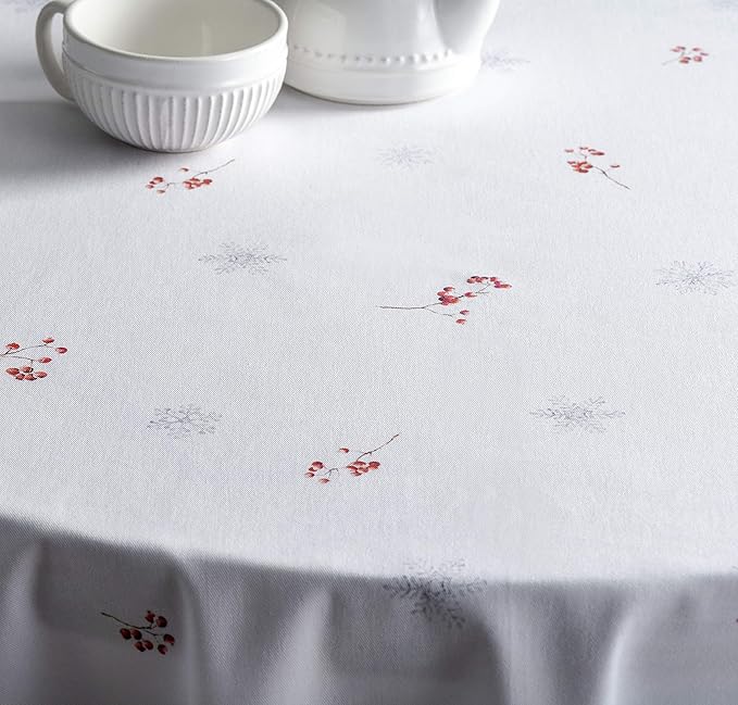Maison d' Hermine Table Cloth Round Table 100% Cotton 63 Inches Fall Tablecloth Reusable Everyday Use for Thanksgiving Christmas Decorations Dining Farmhouse Party (Fairy Tale Forest)