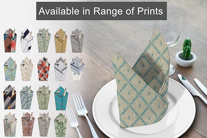 RUVANTI Cloth Napkins Set of 12 Cotton 100%, 18x18 Inches Napkins Cloth Washable, Soft, Absorbent. Cotton Napkins for Parties, Christmas, Thanksgiving, Weddings, Dinner Napkins Cloth - Linear