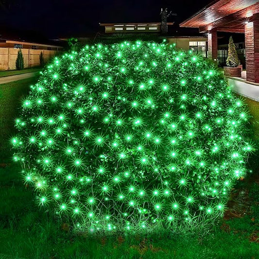 Led Christmas Net Lights Green Outdoor Christmas Lights 160LED 5ftx7ft, Waterproof Outdoor Indoor Fairy Mesh Net Light for Xmas Party, Yard, Patio, Trees, Shrubs, Bushes Decorations