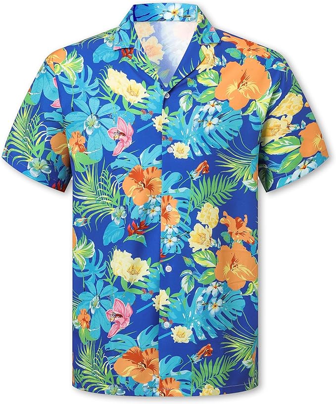 Cromoncent Matching Hawaiian Outfits for Family, Dad and Son Matching Luau Beach Tropical Shirts Mommy Daughter Tropical Sets