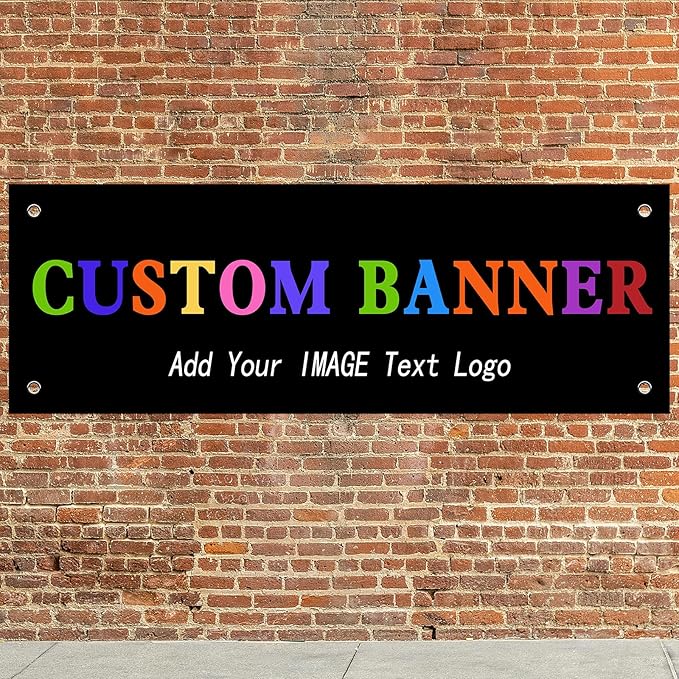 Custom Banners And Signs 6x2 Ft,Personalized Banner With Photo/Text, Banners Customized For Business Birthday Graduation Parties Indoor Outdoor