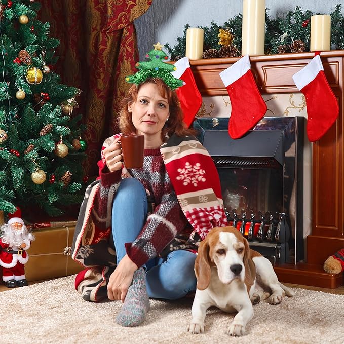 BQTQ 15 Pieces Christmas Headbands Party Hats Headbands for Christmas Holiday Favour