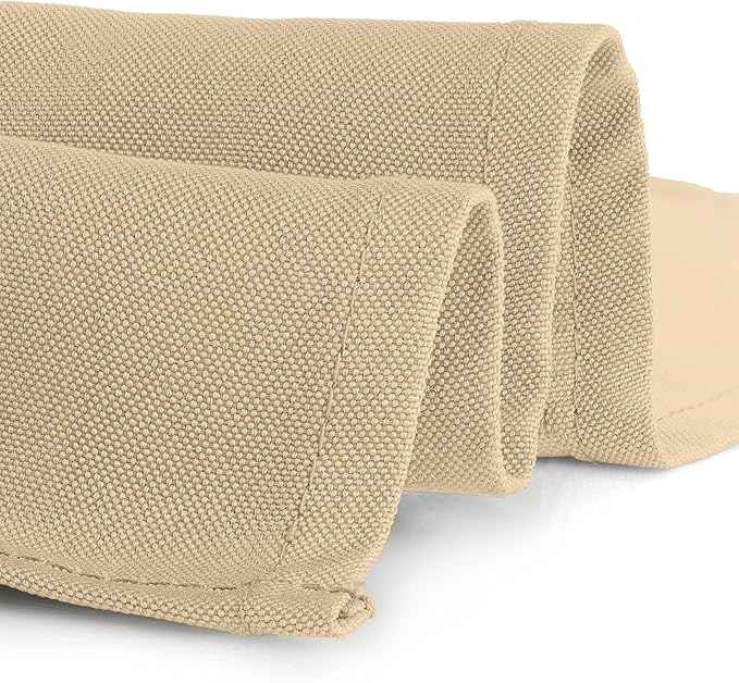 Gee Di Moda Fitted Tablecloth - 48 x 30 Inch Beige Polyester Rectangular Tablecloth for 4 Foot Tables - Heavy Duty Washable Fabric - Ideal for Buffet, Dinner, Wedding & Trade Show