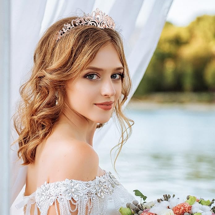 Crystal Tiara Crowns For Women Girls Princess Elegant Crown with Combs Women's Headbands Bridal Wedding Prom Birthday Party