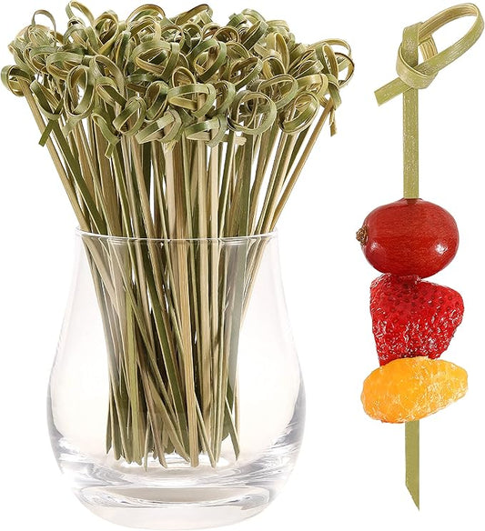 400 PCS Cocktail Picks, 4.7 Inch Toothpicks for Appetizers, Natural Bamboo Knot Skewers, Mini Food Sticks, Fancy Tooth Picks for Drinks,Fruit,Charcuterie,Cocktail Garnish Accessories, Party Supplies