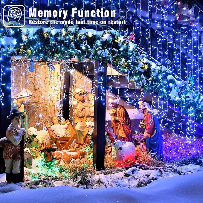 Christmas Lights Indoor, 132FT 400 LED Outdoor String Lights with 8 Modes Waterproof, Plug in Fairy Twinkle Lights Clear Wire for Bedroom Wedding Treee Window Garden House Decorations