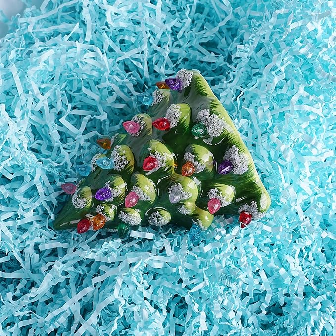 Uptotop 2LB Crinkle Cut Paper Shred Filler for Gift Wrapping Basket Filling, Birthday, Christmas, Thanksgiving, Wedding, Mother's Day, Blue