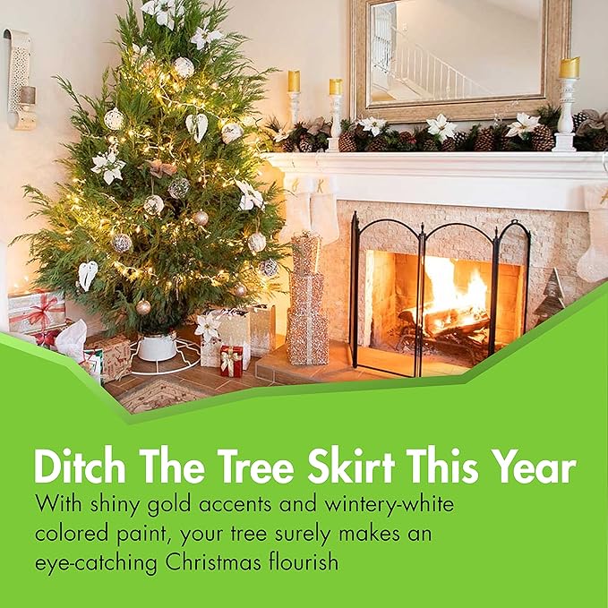 Yard Butler Santa's Helper - Easy to Use & Assemble Christmas Tree Stand - Durable & Sturdy Stand Made with Anti-Rust Steel - Beautiful Addition to Holiday Decor - 6' to 11' Trees - White