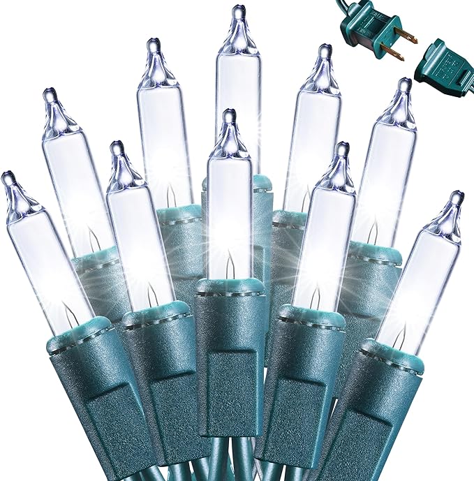 Joomer Mini Christmas String Lights - 19.5FT 100 LED Plug-in String Light, Connectable Waterproof Fairy Lights for Indoor Outdoor Decor, Patio, Home, Garden,Holiday,Christmas Decoration - White