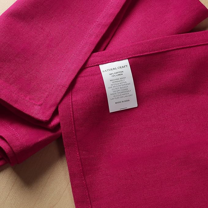 Easter Cloth Napkins Set of 12 Bulk Cotton Linen, Soft Durable Washable - Ideal for Farmhouse Party Wedding Spring Summer Easter - Perfect Everyday Use Fuchsia Pink