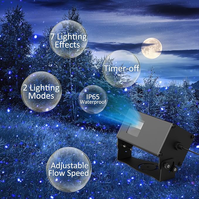 Star Laser Light Projector Outdoor, AIRIVO RGB 3 Colors 11 Lighting Effects Firefly Lights Projection Light, Christmas Laser Lights with Remote Control, Holiday Decor for Garden, Trees, Home,Landscape
