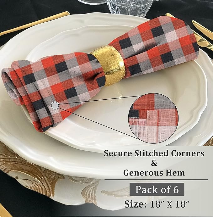 RUVANTI Cloth Napkins Set of 6 Cotton 100%, 18x18 Inches Napkins Cloth Washable, Soft, Absorbent. Cotton Napkins for Parties, Christmas, Thanksgiving, Weddings, Dinner Napkins Cloth - Play Box