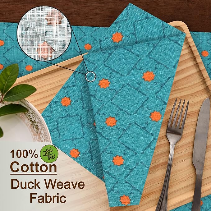 RUVANTI Cloth Napkins Set of 12 Cotton 100%, 18x18 Inches Napkins Cloth Washable, Soft, Absorbent. Cotton Napkins for Parties, Christmas, Thanksgiving, Weddings, Dinner Napkins Cloth - Combo