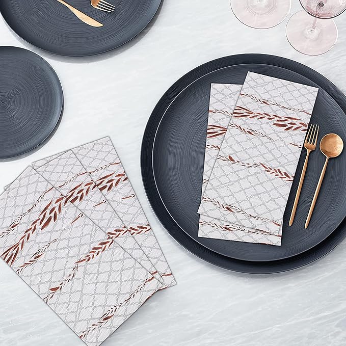 RUVANTI Cloth Napkins Set of 6 Cotton 100%, 18x18 Inches Napkins Cloth Washable, Soft, Absorbent. Cotton Napkins for Parties, Christmas, Thanksgiving, Weddings, Dinner Napkins Cloth - Wheatable