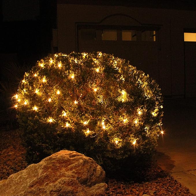 Joiedomi 2-Pack Christmas Net Lights,100 Warm White Net Lights for Indoor & Outdoor Christmas Decorations, Events, Eve Night Decor, Tree, Bushes