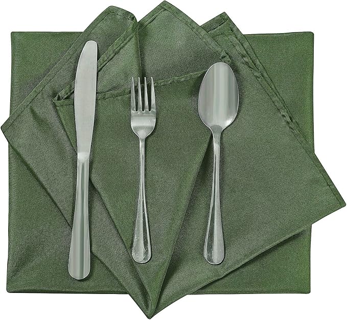 Cloth Napkins 17x17 inch Washable Polyester Dinner Napkins Soft Table Napkins for Wedding Party Dining Banquet(Willow,100PCS)