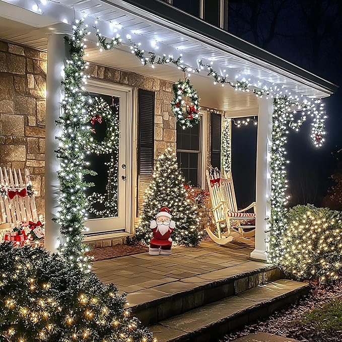 Joomer Mini Christmas String Lights - Total 58.5 FT 300 LED Plug-in String Light, Connectable Waterproof Fairy Lights for Indoor Outdoor Decor, Patio, Home,Christmas Decoration - White