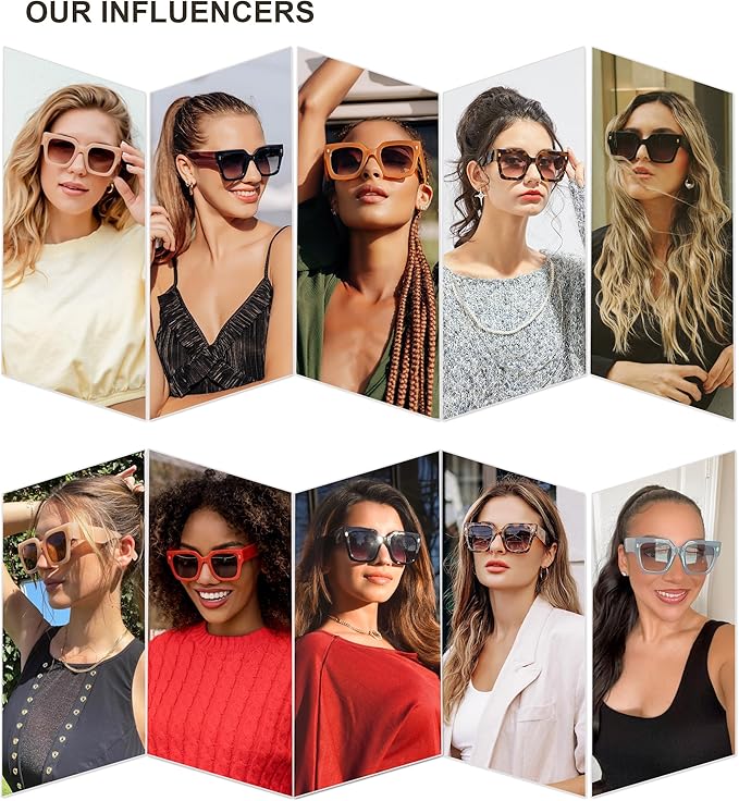 SOJOS Vintage Oversized Square Sunglasses for Women,Retro Womens Luxury Big Large Sun Glasses UV400 SJ2194
