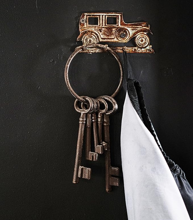 Hananona Vintage Cast Iron Skeleton Key Ring Antique Pirate Treasure Chest Keys Set For Home Decor, Halloween Costume Prop