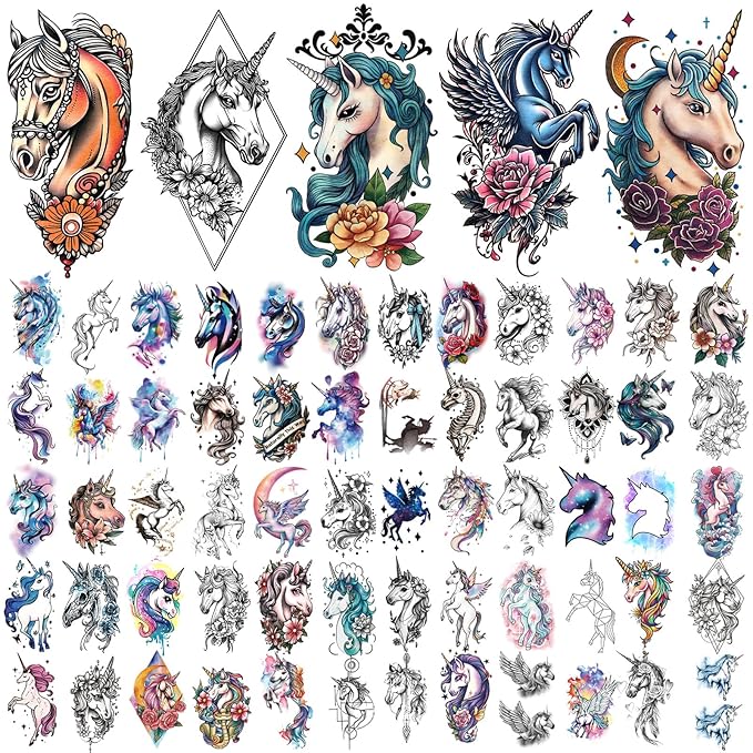 77 Sheets Temporary Tattoo for Women Men, 17 Sheets Half Arm Skull Flowers Tattoos, 60 Sheets Animals Tiny for Adult Kids Body Tattoos Stickers Waterproof Realistic Halloween Costume Decorations