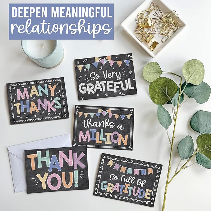 Hadley Designs Bulk Thank You Cards with Envelopes - 24 Kids Thank You Cards For Teachers, Cute Thanks Blank Cards and Envelopes, Fun Appreciation Note Card for Birthday, Baby Shower & Small Business