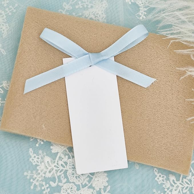 60pcs Wedding Banquet Place Cards for Table Setting.Name Table Cards .Name Cards with Ribbons. Can be Used for Wedding Banquet Table Decoration and Present Tags for Parties (Sky Blue)