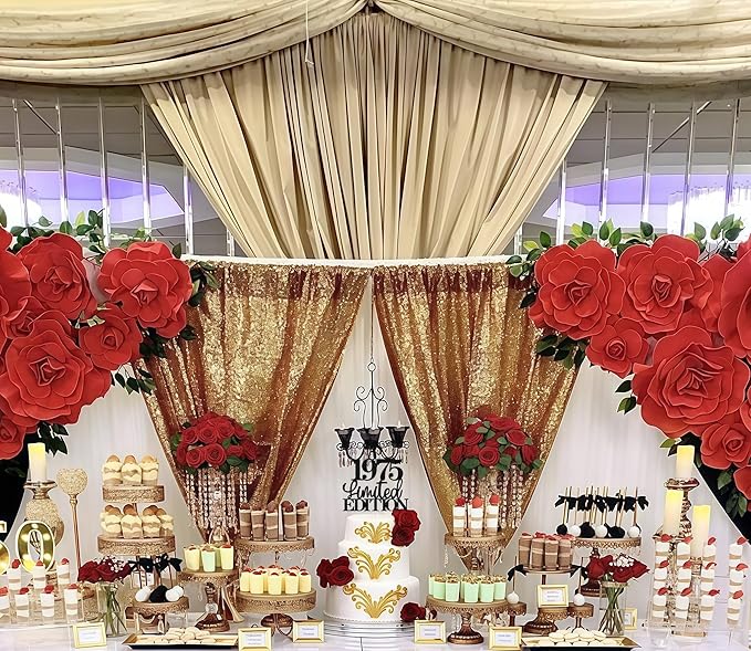 Limited EDITION 1975 Cake Topper - Black Glitter Happy 50th Birthday Party Cake Decoration Supplies, Cheer to 50 Years Cake Bunting Decor for 50th Birthday Party Photo Booth Props