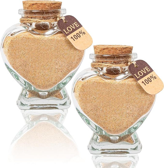 2 Pack Heart Shaped Honeymoon Sand Keepsake Jar, Bridal Shower Gifts, Honeymoon Essentials for Newlywed, Engagement, Wedding Gifts for Couples 2025